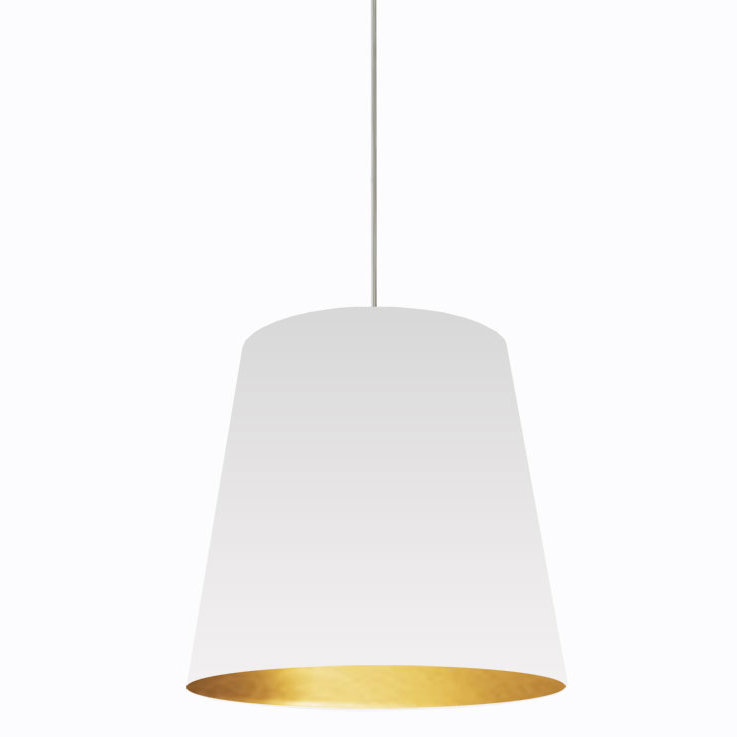 Oversized Drum 1 Light Single Bell Pendant, White on Silver, 32" H x 32" W x 26" D