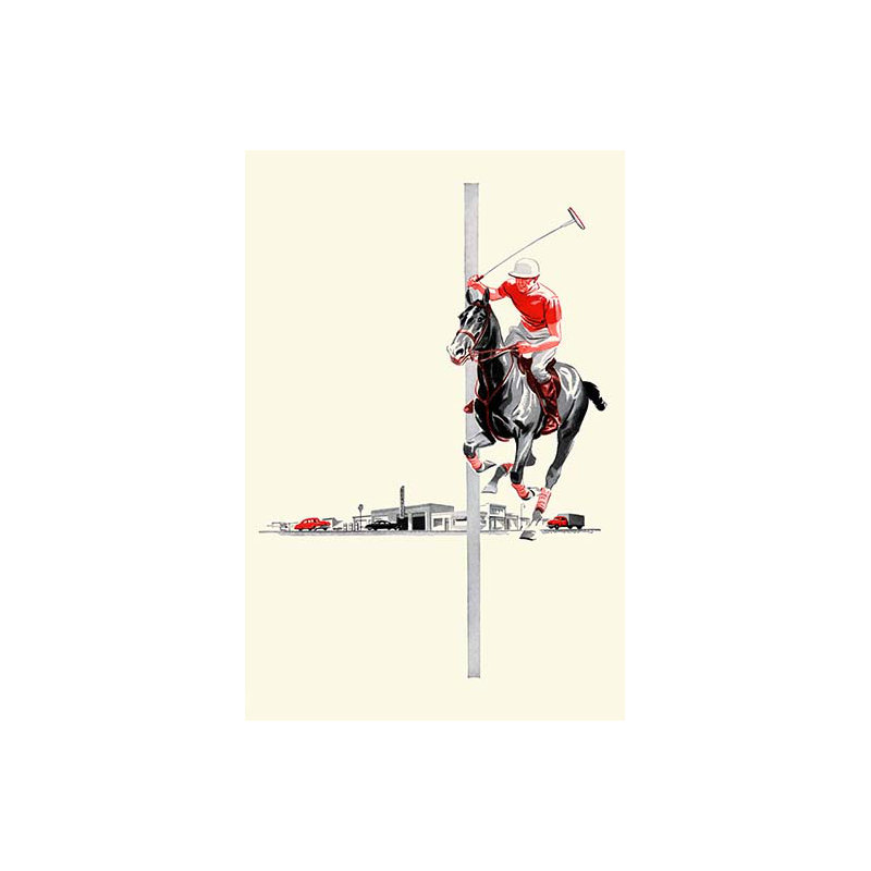 Polo rider-imprimé, H 42 po x l 28 po x P 1,5 po