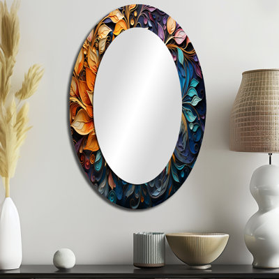 Miroir mural multicolore coloré, art indien coloré et mystique Rangoli I