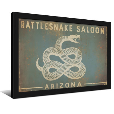 Animals Rattlesnake Saloon Arizona Sign Pattern Print