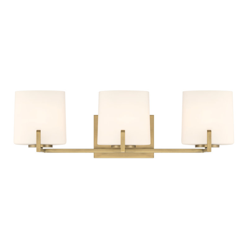 Meuble-lavabo 3 lumières Mirelle, H 7,5 po x l 25 po x P 6 po, Laiton, Trois lumières
