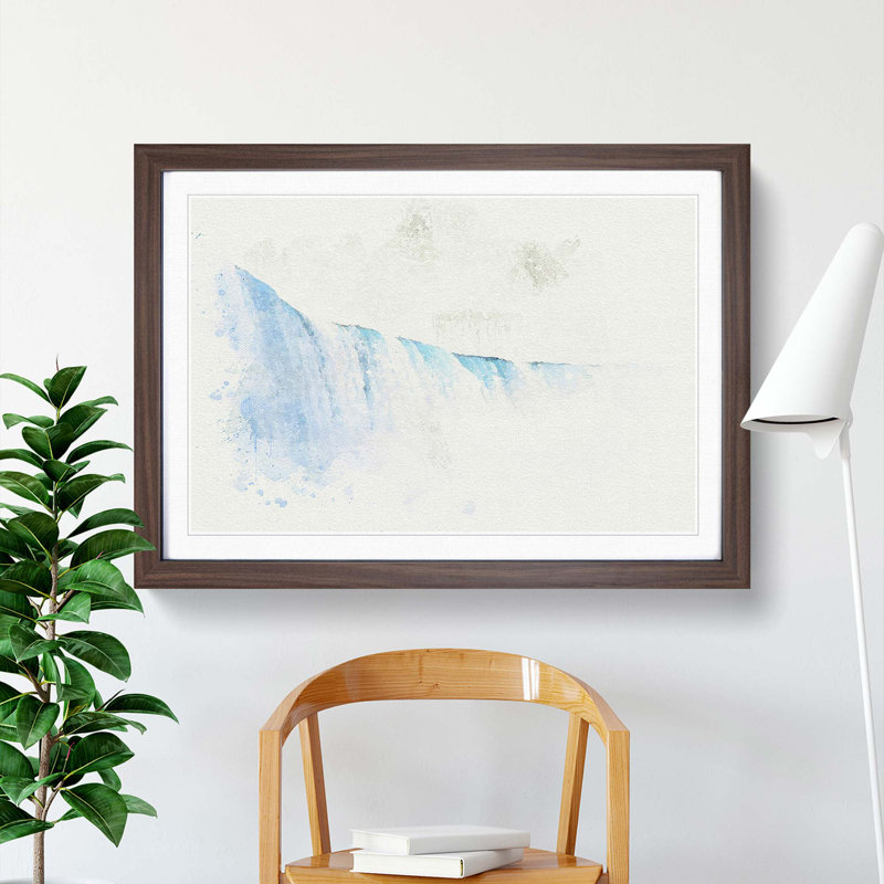 Niagara Falls in Canada in Abstract - Picture Frame Graphic Art Print, 36cm H x 48cm W x 2cm D, Walnut Framed