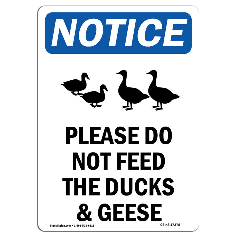 OSHA Notice - Please Do Not Feed Sign With Symbol | Heavy Duty Sign Or Label 17378