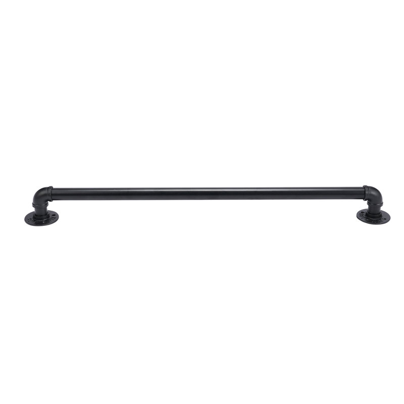4' Black Iron Wall Handrail, 3.12" H x 48.75" W x 3.315" D
