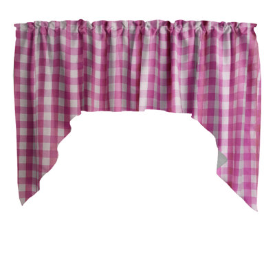 Gingham Checkered Print Swag Window Valance