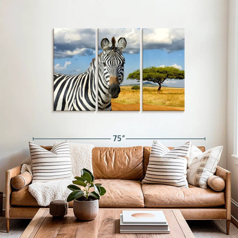 Zèbre safari africain Brampt, H 36 po x l 57 po