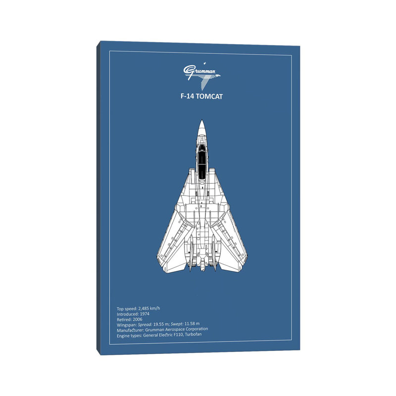 BP F-14-Tomcat by Mark Rogan - Print on Canvas, 66.04 cm H x 45.72 cm W x 3.175 cm D, Wrapped Canvas