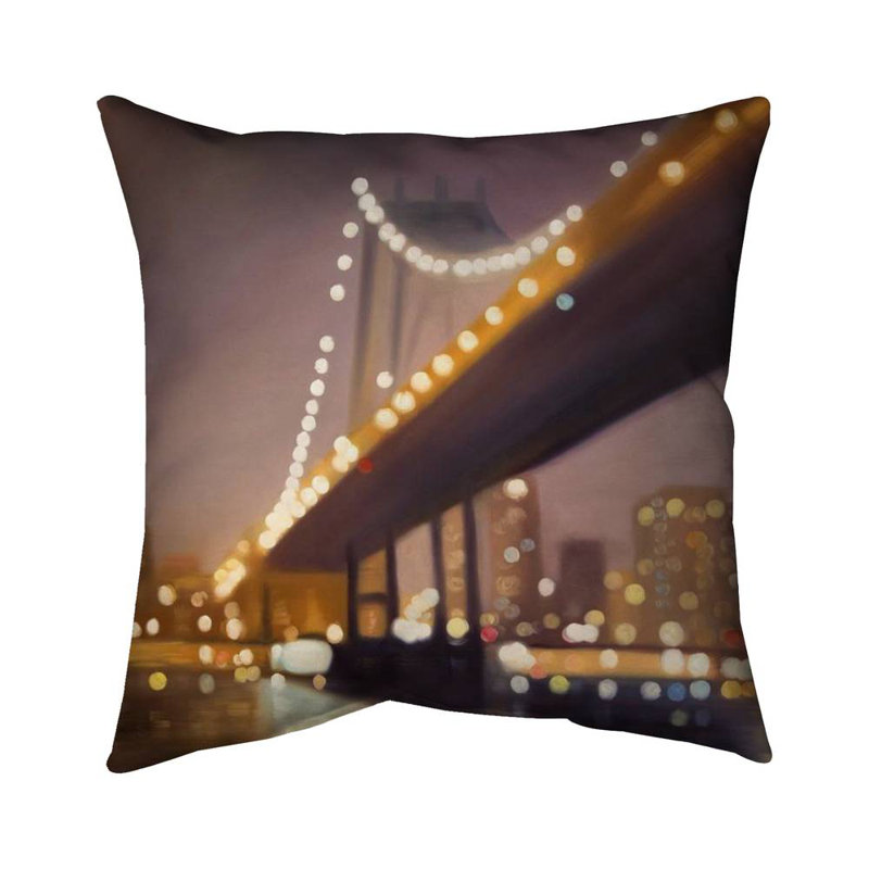 New-york at night - 26"x26" Throw pillow cover - Poly twill - Print on demand