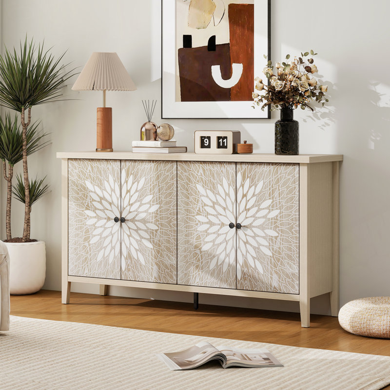 Sideboard Buffet Cabinet, Storage Cabinet with Storage,Modern Storage Cabinet with 4 Doors & Adjustable Shelves for Living
Room, Dining Room, Kitchen and Entryway