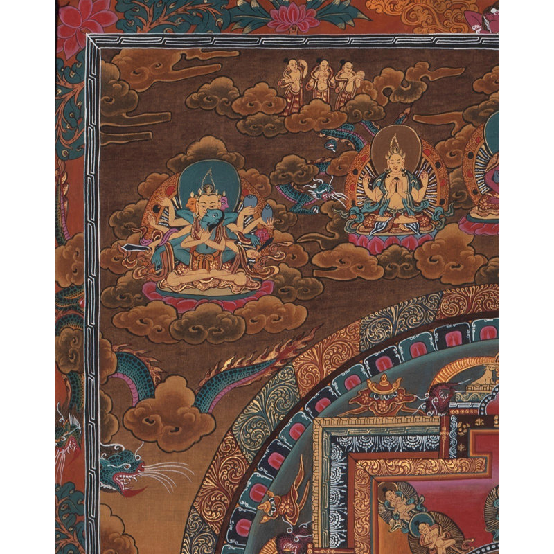Mandala rétro avec brocart