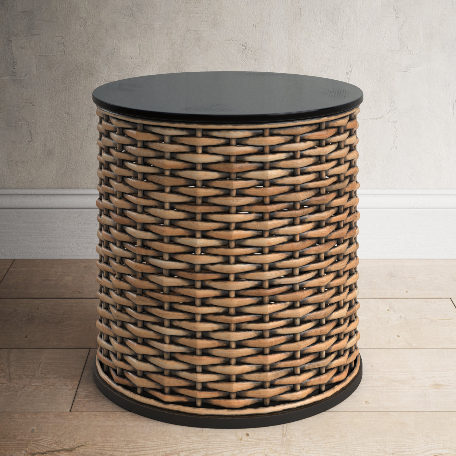 Sherlyn solid wood drum deals end table