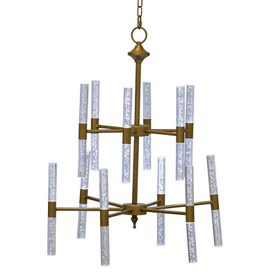 Lustre à niveaux unique et remarquable à 12 lumières