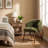 Upholstered Dining Chair with Wooden Legs-1130906504