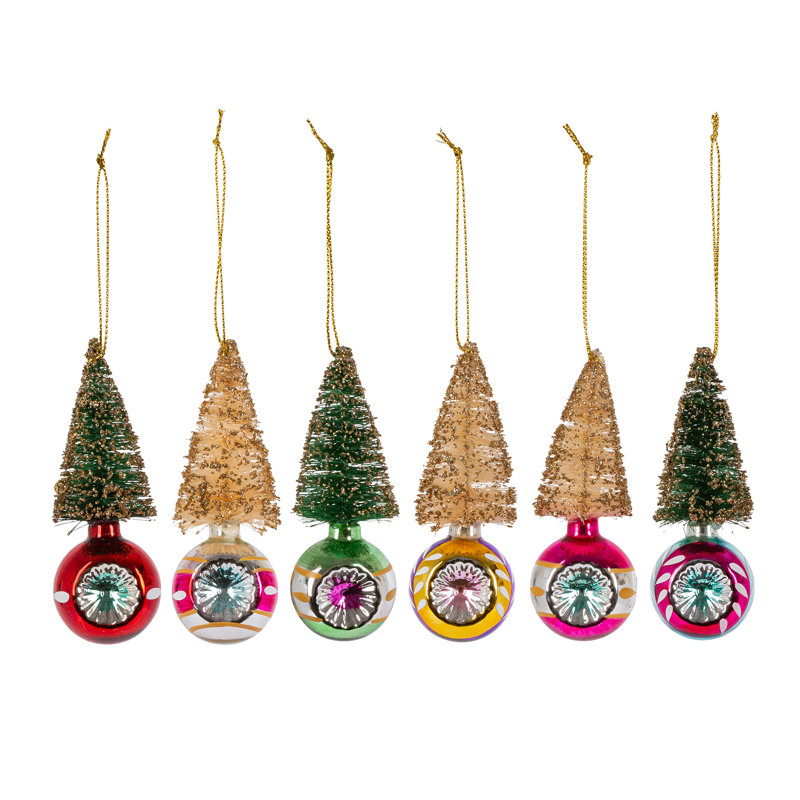 4'' Glass Holiday Shaped Ornament
