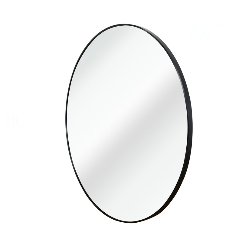 Miroir de salle de bain 16 pouces, Noir, 16,02 po x 16,02 po