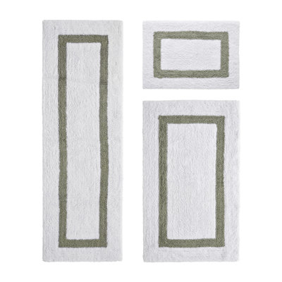 Atle Reversible Cotton Tufted Bath Rug Set (Set of 3)