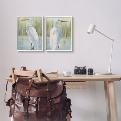 Stupell Industries Egrets in Marshland 2 Piece Canvas Wall Art Set Design by Grace Popp -  a2-577_wfr_2pc_11x14