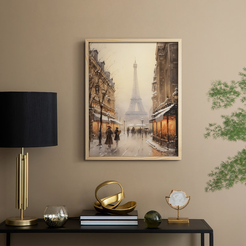 «Christmas Holiday Art DLV III», reproduction d'art encadrée - bois massif, H 11 po x l 9 po, Naturel