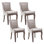 Ensemble de 4 chaises d'appoint en lin Siersha