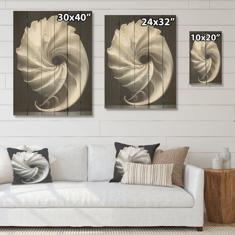 Onyx noir et blanc, passage de l'océan I - Nautilus, art sur bois de pin naturel, H 20 po x l 10 po