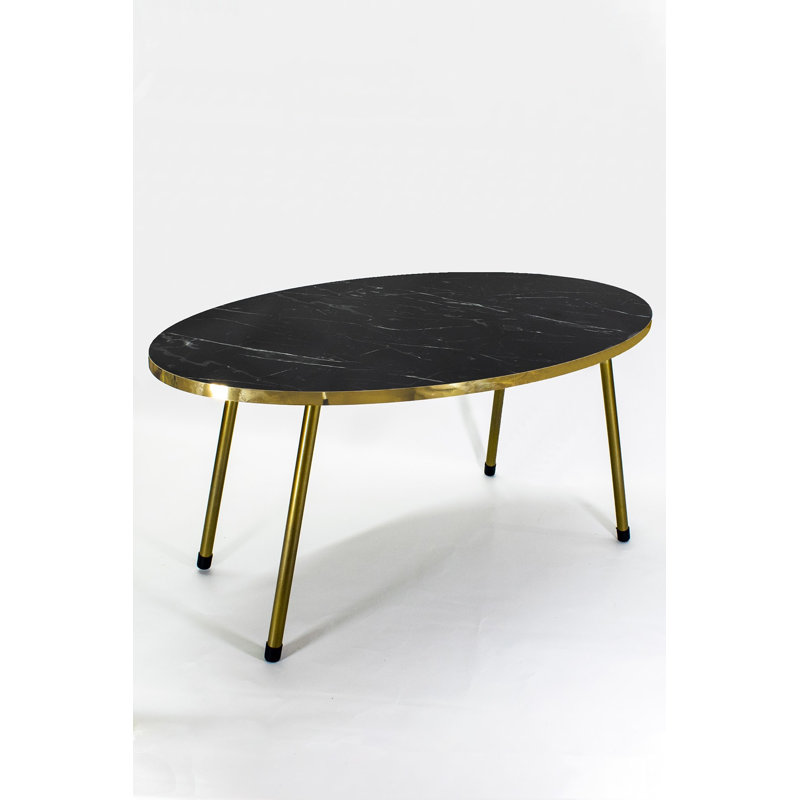 Melany 35cm Console Table, Black Marble