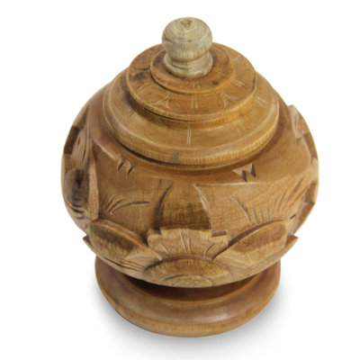 Pot de rangement en bois décoratif bali bougainvillea i
