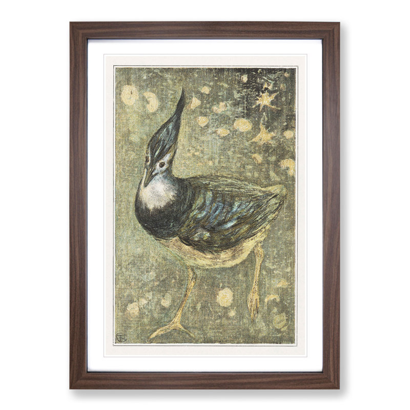 Kievit Bird by Theo Van Hoytema - Picture Frame Painting, 36cm H x 27cm W x 2cm D, Walnut Framed