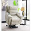 Fauteuil inclinable électrique Marsha en cuir synthétique gris clair avec levage, chauffage et massage
