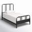 42" W Iron Twin Bed with Slat Kit and Spindle Headboard-68740460