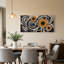 Tournesols orange sur toile à motif abstrait en spirale et à points-1285858662