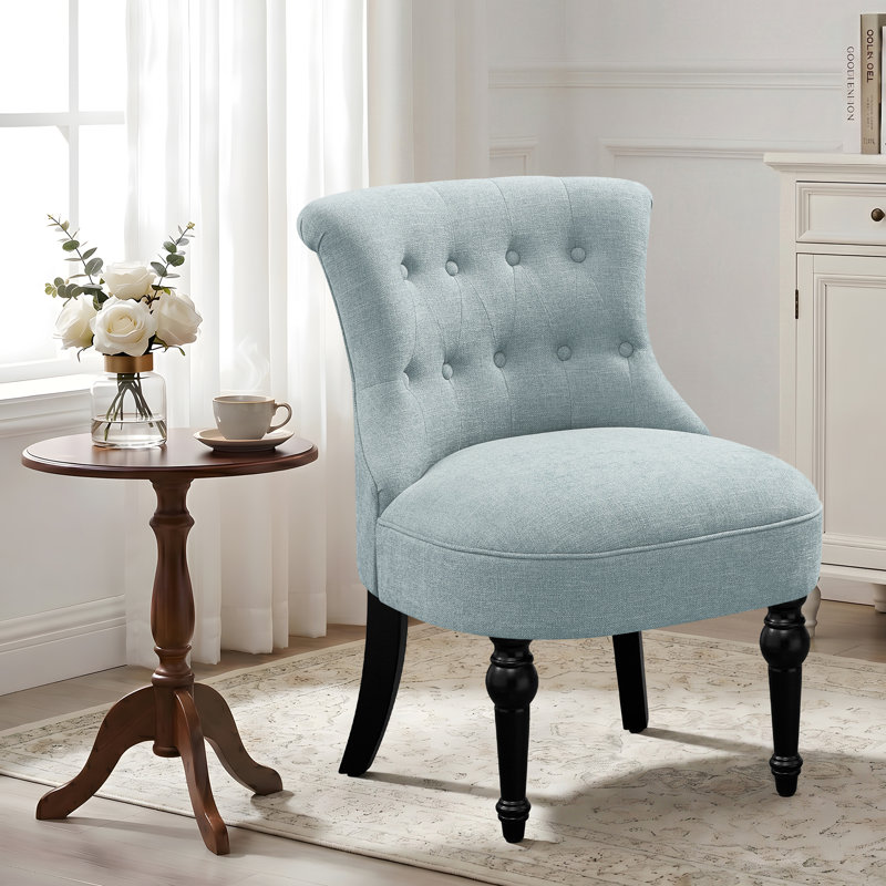 Upholstered Side Chair, Light Blue