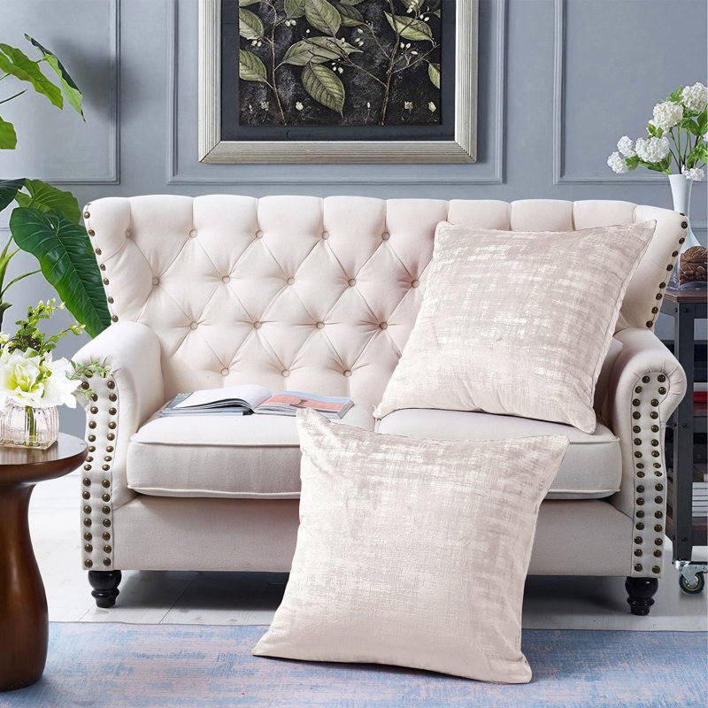 Textured Velvet Euro Reversible Pillow Cover, Gardenia
