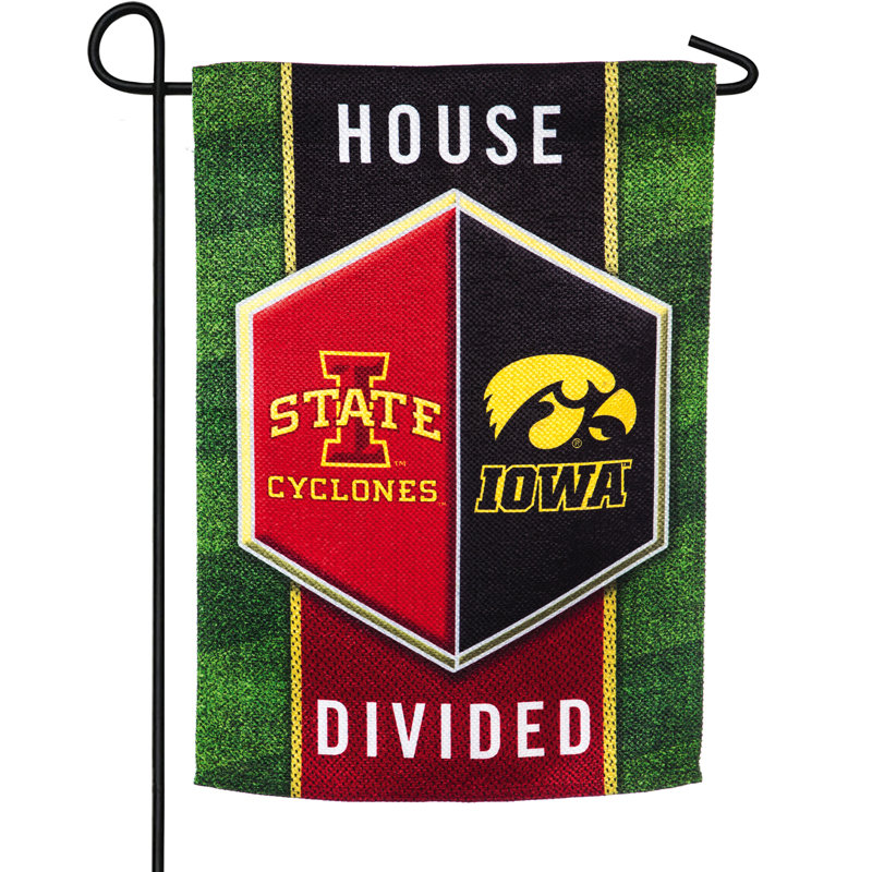 Ncaa 2 côtés, 18 x 13 po drapeau de jardin, Université de Iowa State/Université du Iowa