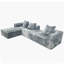 Compression modulaire convertible à 4 sièges de style américain, gris avec siège mi-ferme, 100% nouvelle mousse, US, couvertures en velours côtelé standard 100 par brossé, peau et rétrécissement doux
