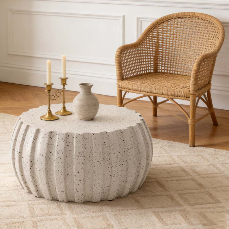 35.43" Modern Waterproof Coffee Table, White