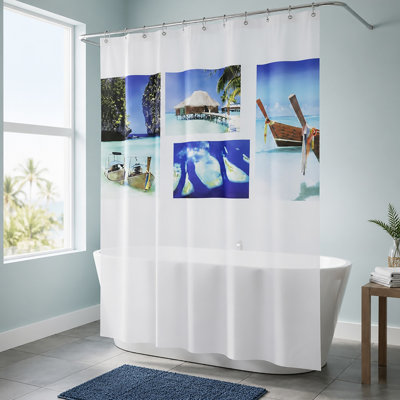 Rideau de douche en polyester Paradise Beach