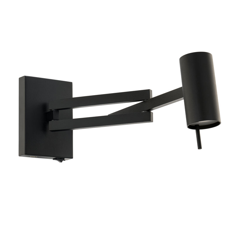Gavel Dimmable LED Swing Arm Light, With Built-in USB Port, 3000K Color Temperature, Black