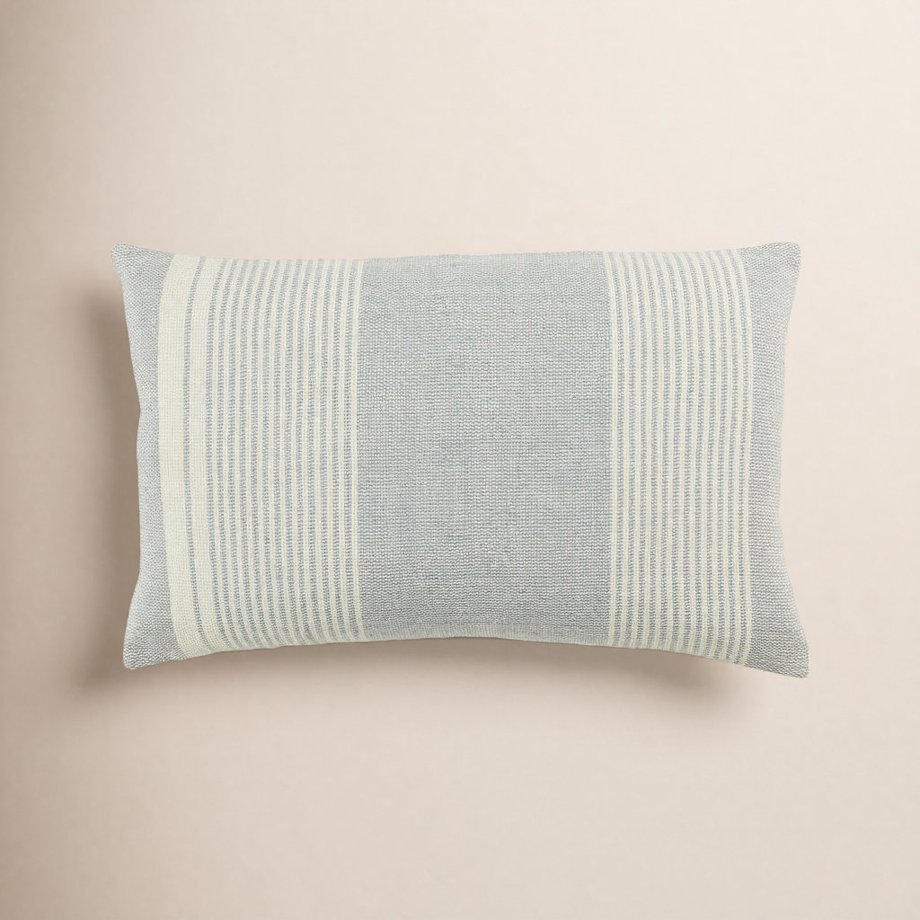 Samsa 13" x 21" Pillow Cover, Gray/Ivory, Pillow Cover Only - No Insert