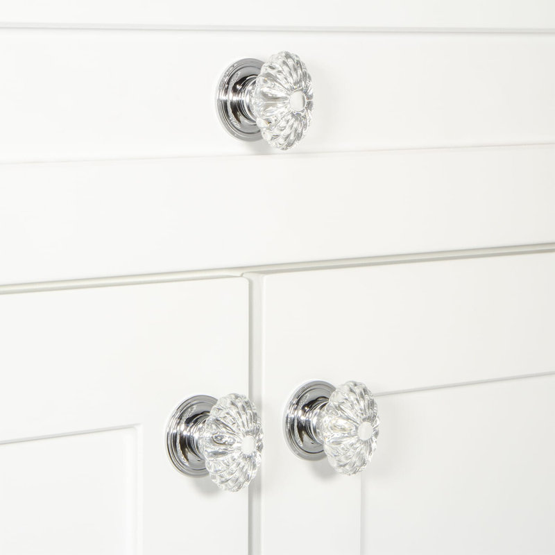 Burgundy Cabinet Knob, Bright Chrome