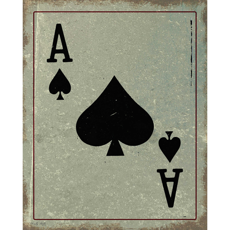 «Ace of Spades» par Cindy Jacobs - reproduction d'art sur toile tendue, H 24 po x l 18 po