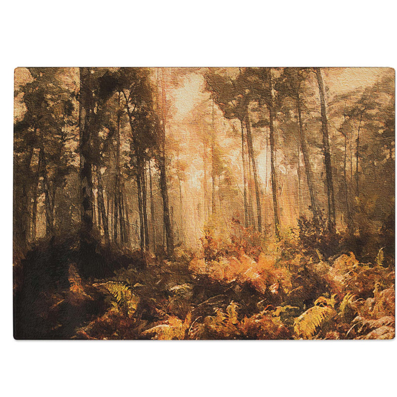 Glass Forest in An Orange Glow Chopping Board, 28.5 cm W x 20 cm L