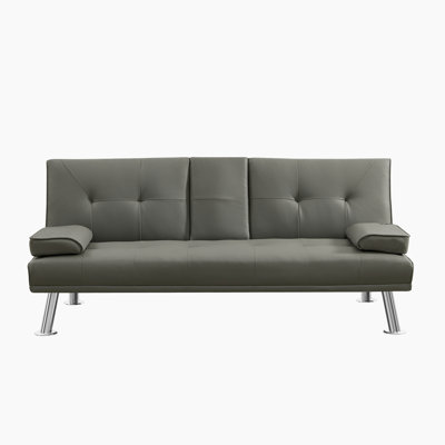 65.75'' Faux Leather Convertible Sofa