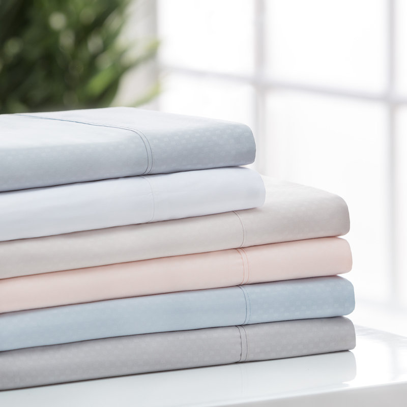 Ultra Soft Microfiber Percale Sheet Set, Queen Sheet Set + 1 Fitted Sheet + 2 Pillowcases, Light Gray