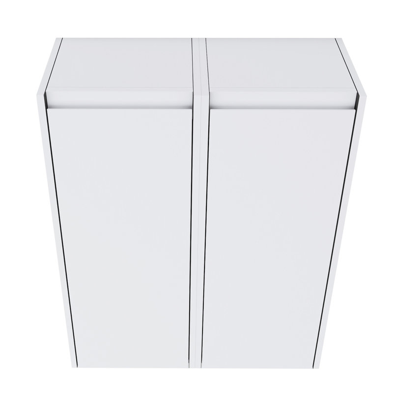 12" Bathroom Side Cabinet, White
