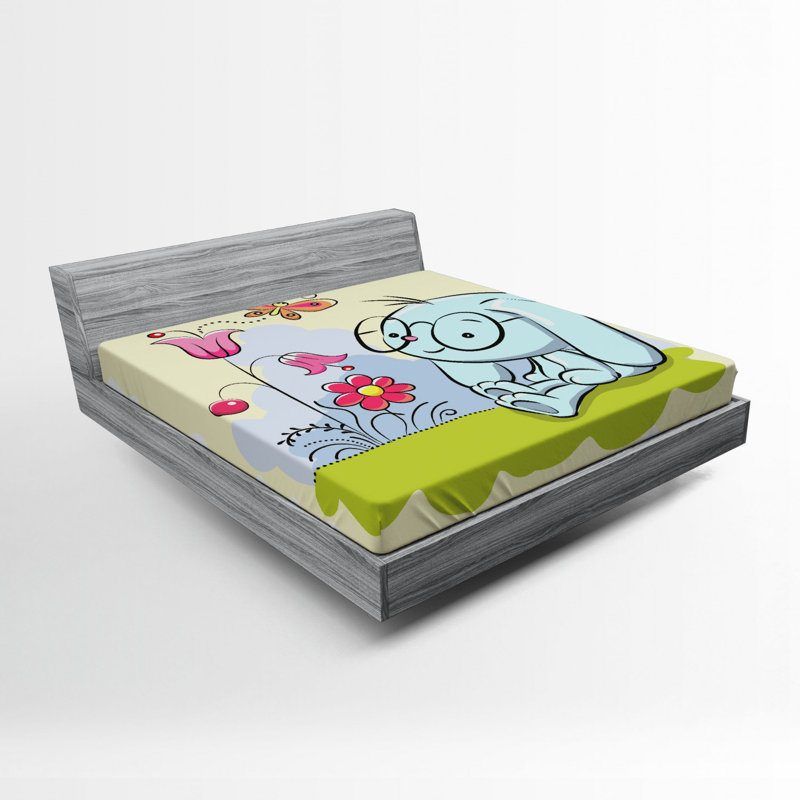 Butterfly Microfiber Fitted Sheet, Queen Fitted Sheet