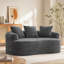 Causeuse courbée, petit canapé en chenille avec 3 coussins, canapé profond pour appartement, salon, aucun assemblage requis-1024443858-1024443870