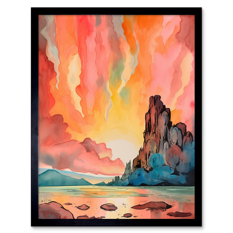 Mono Lake Atmospheric Pink Sky Sunset Clouds - Single Picture Frame Print
