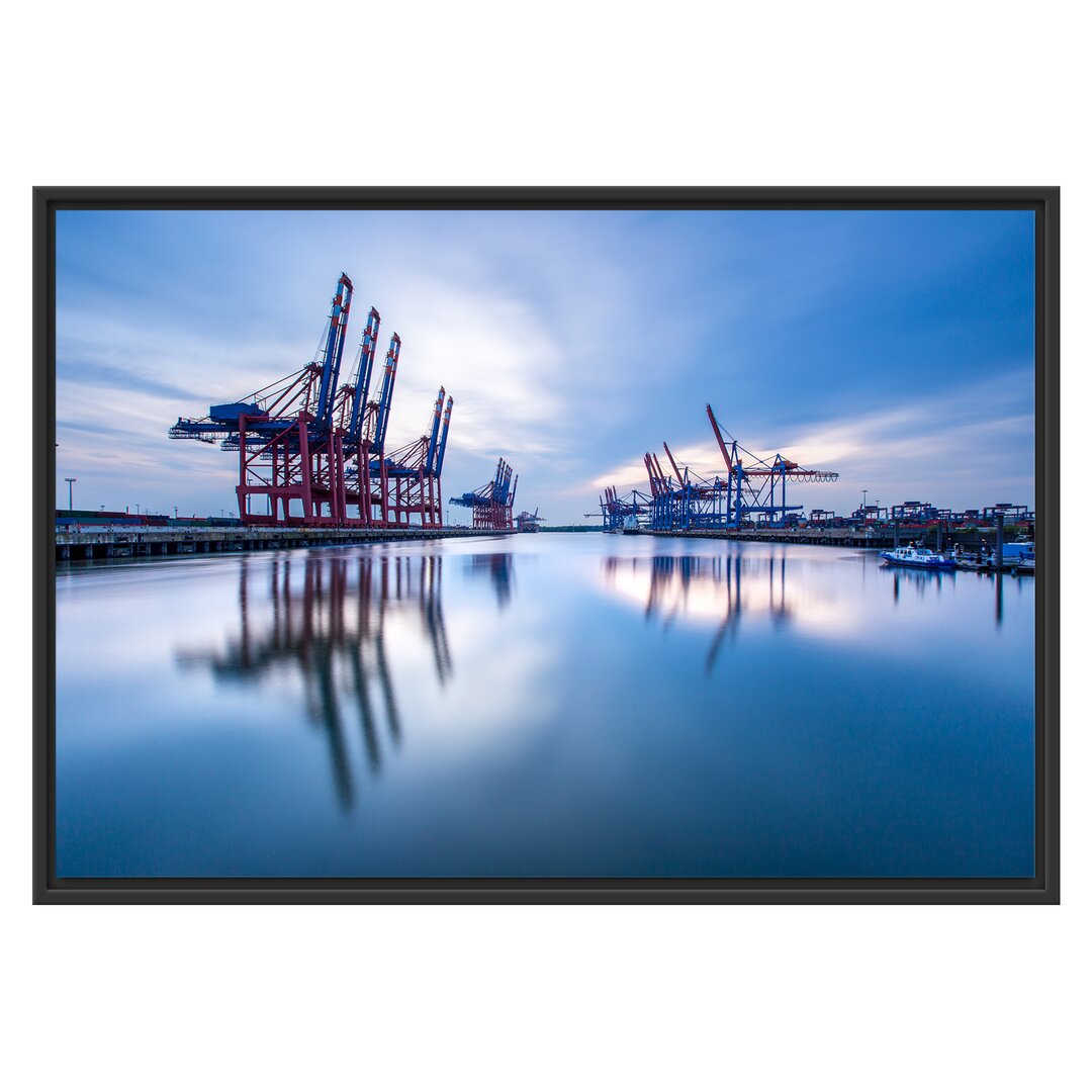 Hafen am Abend Gerahmter fotografischer Kunstdruck