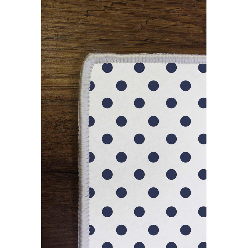 Aponte Machine Woven / Power Loom Polyester Area Rug in Blue/White, Rectangle 2'7" x 4'11"