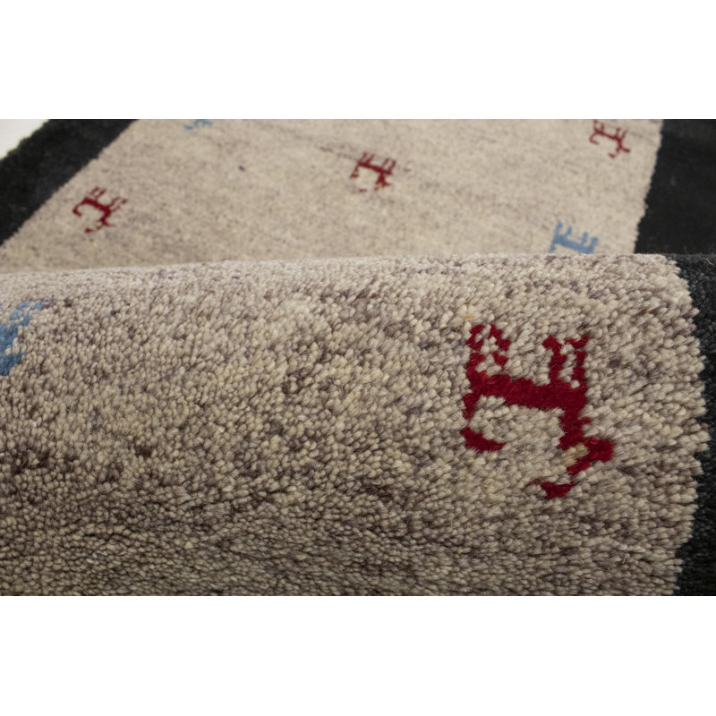 Tapis beige tribal Indo Gabbeh 3X6